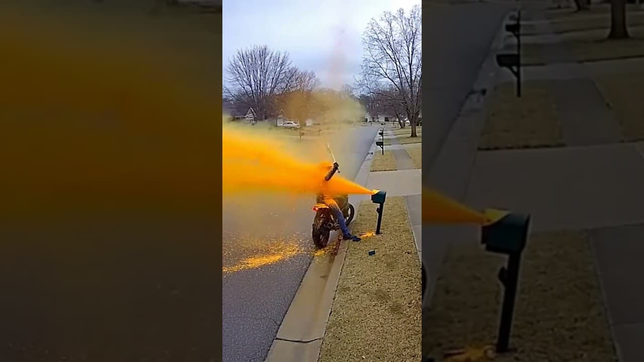 Instant Karma! Biker Smashes Mailbox & Regrets It Immediately 🎨💥